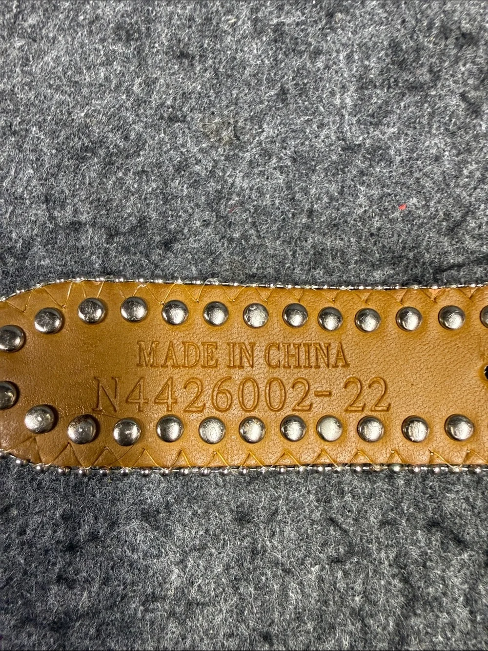 Nocona Tan Leather Studded Western Belt